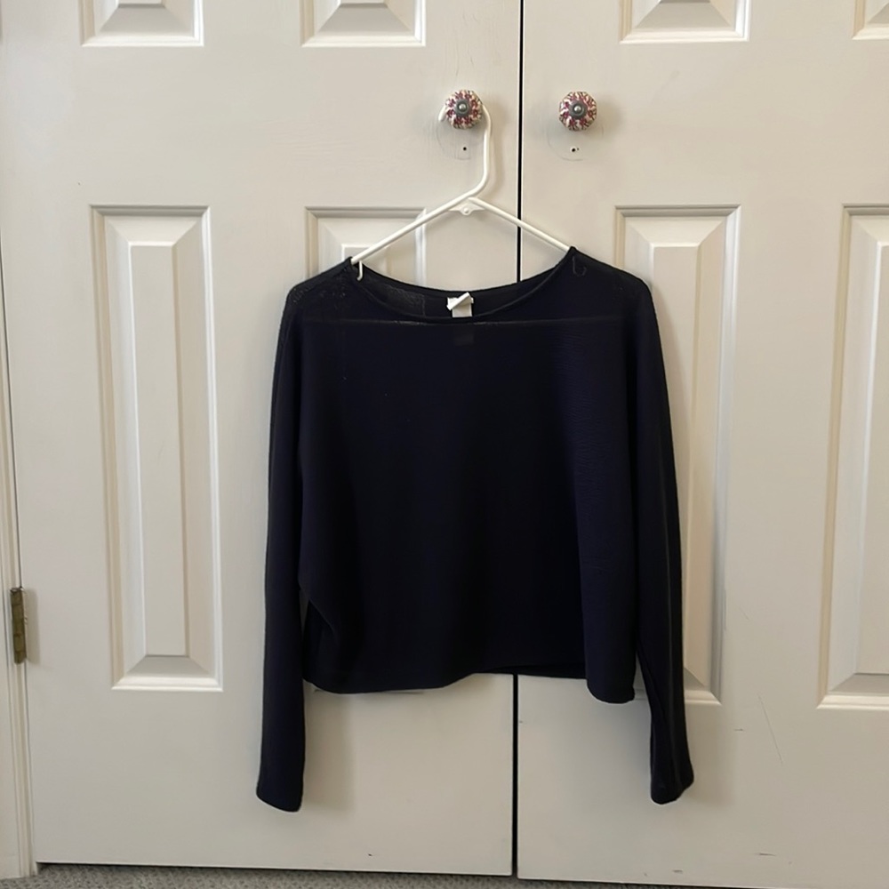 long sleeve navy blue top